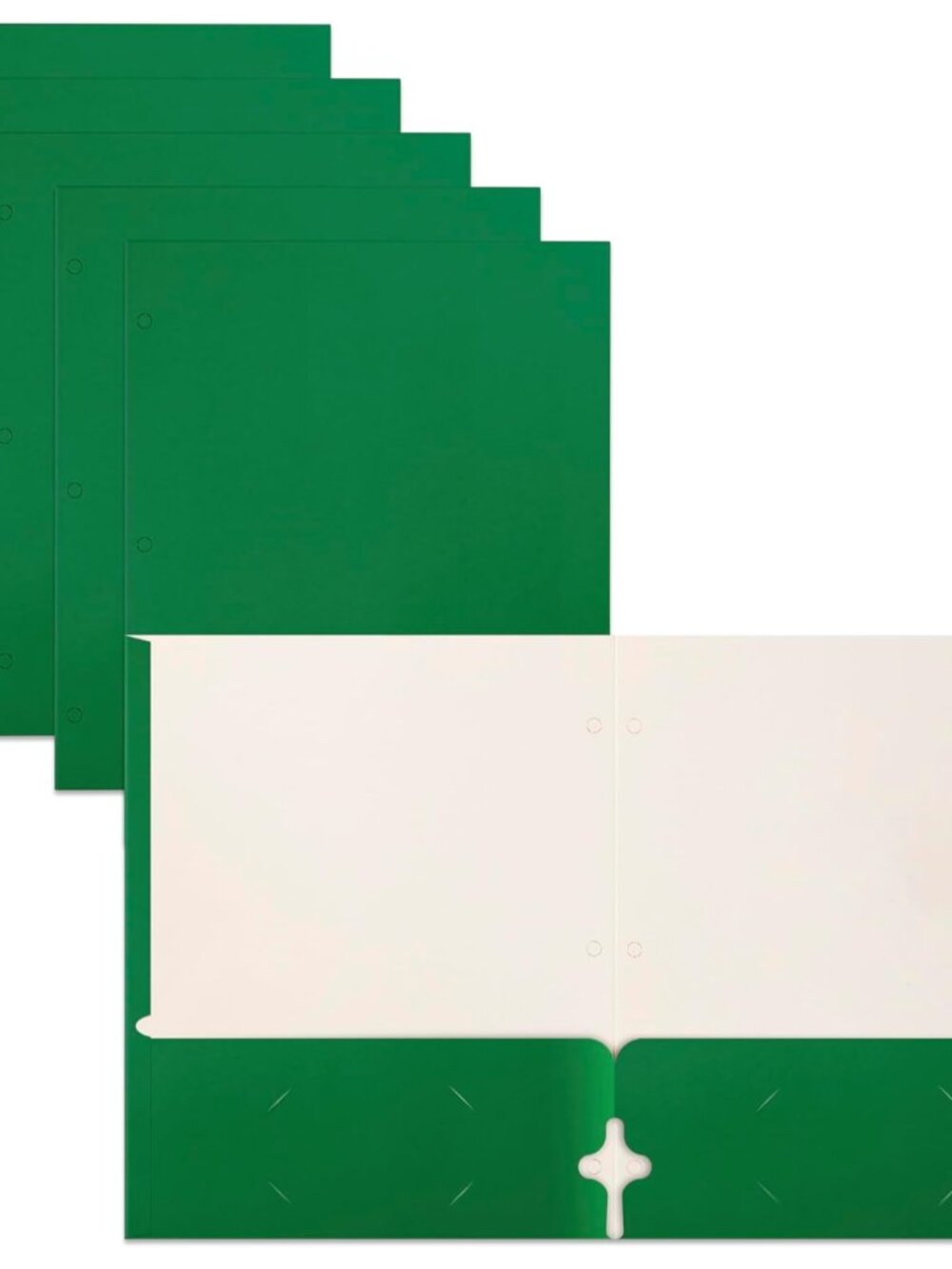 Green Folders, 50 Pack Letter Size Pocket Folders, Green Folders with Pockets, T